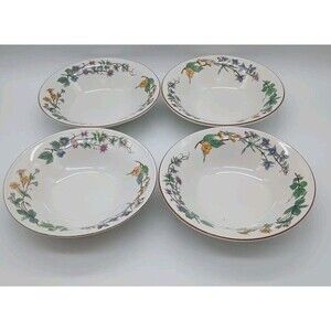 woodhill by citation Cereal Bowls Set Of 4 Botanical Flowers 7.5"